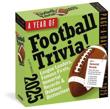 Jeff Marcus: A Year of Football Trivia! Page-A-Day(r) Calendar 2025, Kalender