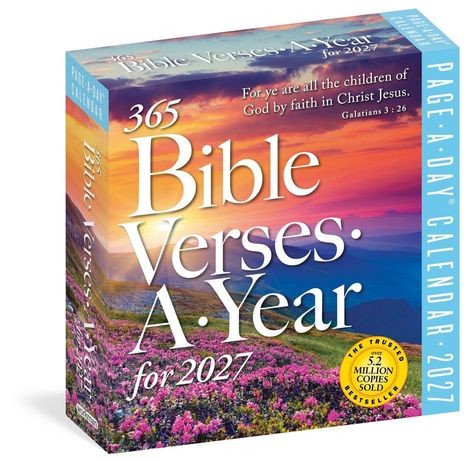 Titel: "365 Bible Verses • A Year for 2027". Bibelzitat: "For ye are all the children of God by faith in Christ Jesus."