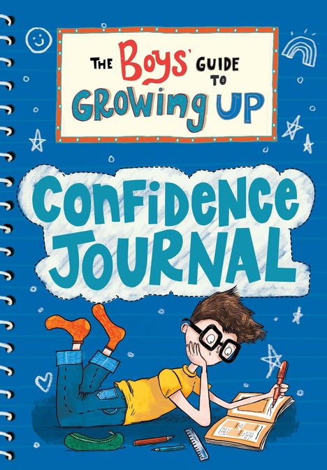 "The Boys' Guide to Growing Up" in bunten Buchstaben, "The Confidence Journal" darunter. "Cover coming soon" am unteren Rand.