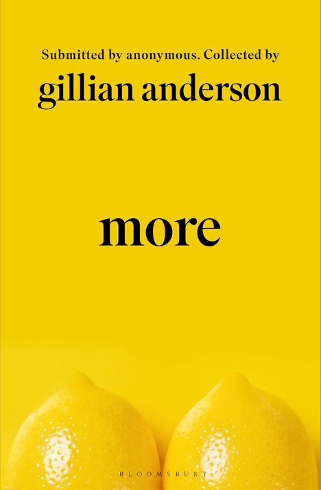 Texte: "Submitted by anonymous. Collected by gillian anderson more." Gelber Hintergrund mit zwei Zitronen unten.