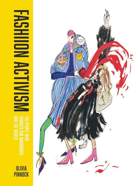 Titel: Fashion Activism. Darunter bunte Illustration von zwei stilisierten, modischen Figuren.