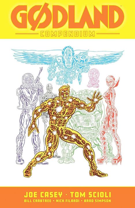 Keine Texte sichtbar. Illustration: Eine dynamische Figur im Vordergrund, umgeben von futuristischen Gestalten.