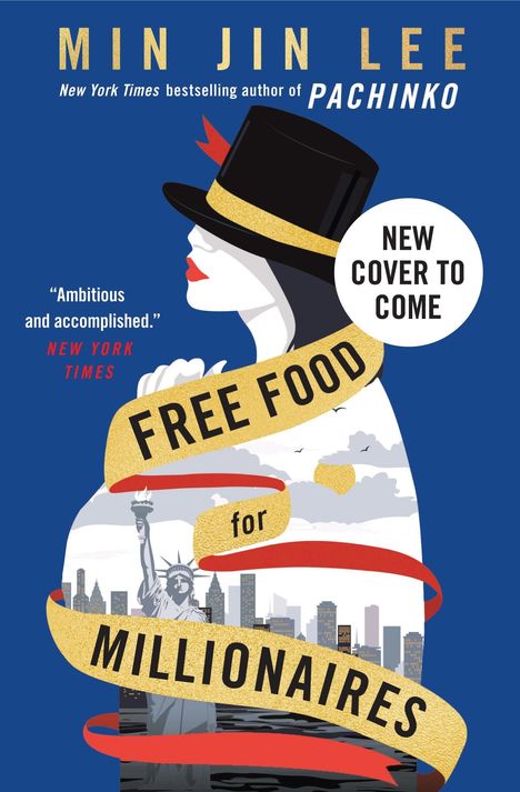 Text: "MIN JIN LEE", "FREE FOOD for MILLIONAIRES", "COMPETENCE CAN BE A CURSE." Illustration: Frau, Stadtlandschaft.