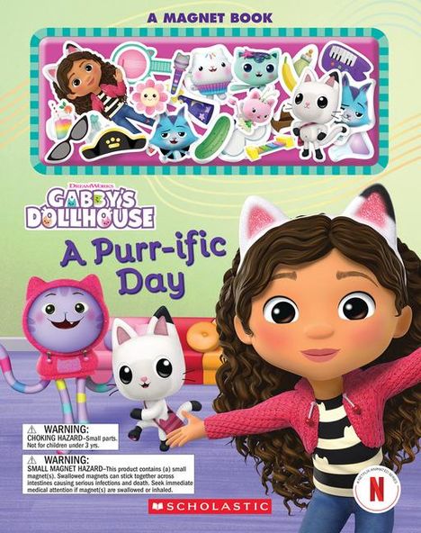 Scholastic: A Purr-Ific Day (Gabby's Dollhouse Magnet Book), Buch