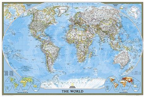 National Geographic Maps: National Geographic World Wall Map - Classic - Laminated (Poster Size: 36 X 24 In), Karten