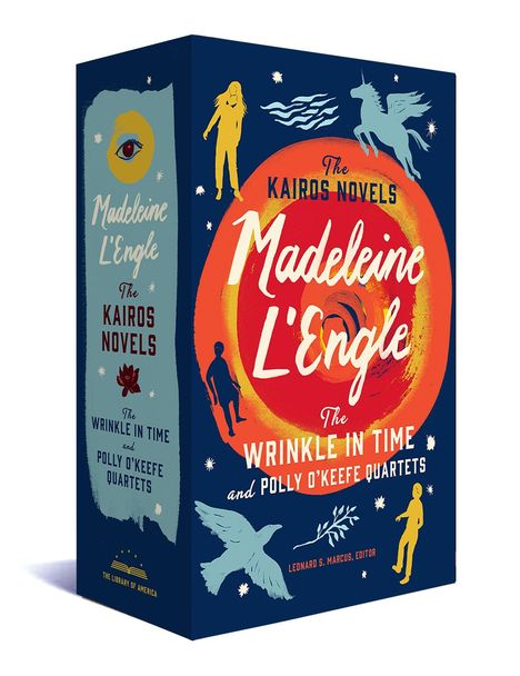"The Kairos Novels", "Madeleine L'Engle", "The Wrinkle in Time and Polly O’Keefe Quartets". Illustrationen: Einhorn, Vogel.