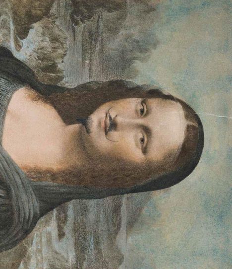 Es gibt keinen Text zu erwähnen. Eine ikonische Figur mit Bart und Schnurrbart, im Stil einer Karikatur.