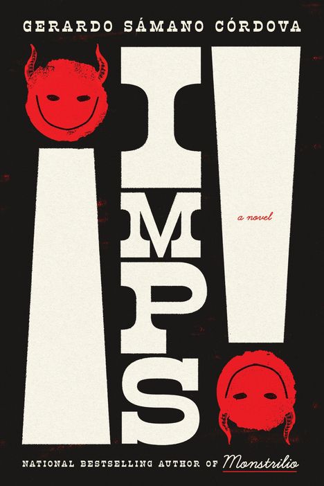 „IMPS!“ in großen Buchstaben, darüber „GERARDO SÁMANO CÓRDOVA“. Roter Teufelskopf als Illustration.