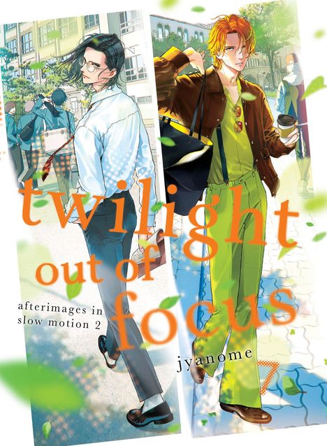 "Twilight Out of Focus: afterimages in slow motion 2, jyanome". Zwei stilvolle Zeichnungen von jungen Männern.