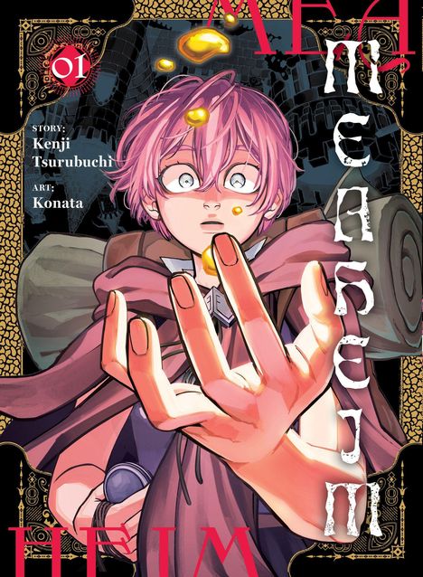 Titel "01", Story von Kenji Tsurubuchi, Art von Konata. Junge mit pinkem Haar, überraschter Ausdruck, behält Goldstück.