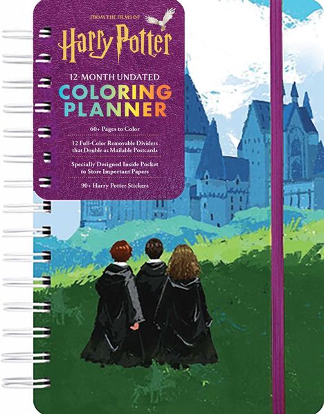 Editors of Thunder Bay Press: Harry Potter 12-Month Undated Coloring Planner, Buch