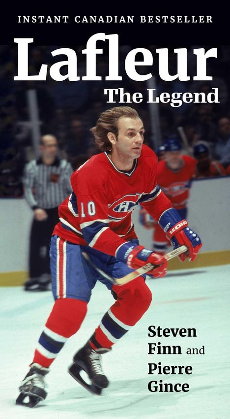 Auf dem Cover: "Lafleur: The Legend". Eishockeyspieler in rotem Trikot mit blauem Helm, Nummer 10, in Aktion auf dem Eis.