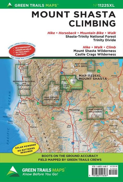 Green Trails Maps: Mt. Shasta, CA No. 1122sxl, Karten