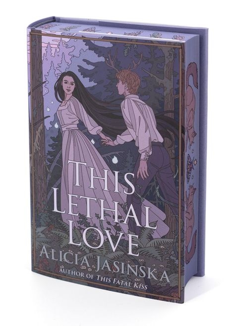 „This Lethal Love“ von Alicia Jasinska. Illustration: Frau und Mann mit Geweih im Wald, ein Fuchs an der Seite.