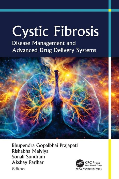„Cystic Fibrosis: Disease Management and Advanced Drug Delivery Systems“. Illustration von farbigen Lungen.