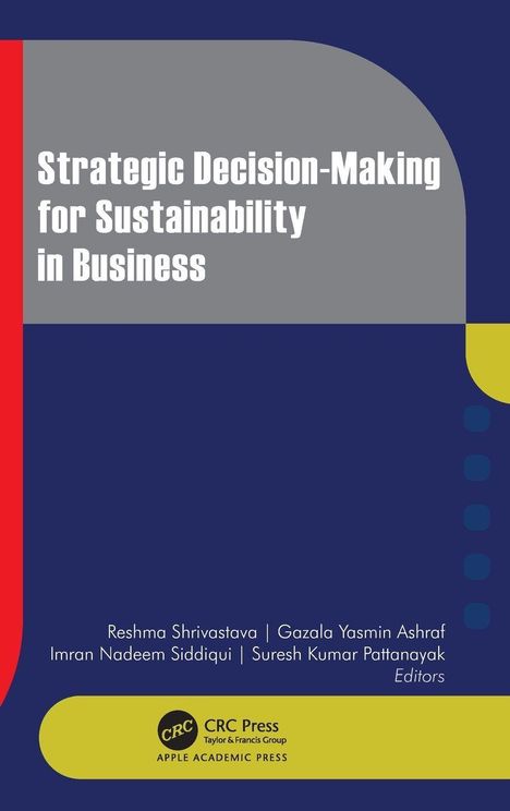 "Strategic Decision-Making for Sustainability in Business" steht in großer Schrift auf grauem Hintergrund. Unten sind Herausgeber genannt.