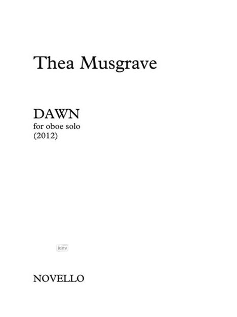 Thea Musgrave: Thea Musgrave: Dawn (Oboe), Noten