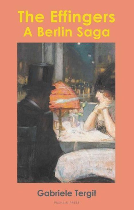 „The Effingers: A Berlin Saga” von Gabriele Tergit. Illustration: Ein Paar an einem Tisch bei Nachtbeleuchtung.