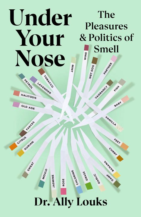 „Under Your Nose: The Pleasures & Politics of Smell“ von Dr. Ally Louks. Duftstreifen mit verschiedenen Gerüchen.