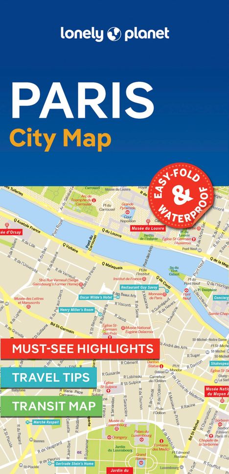 Lonely Planet Paris City Map, Karten