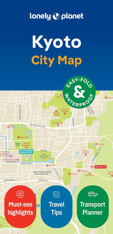 Joe Bindloss: Lonely Planet Kyoto City Map, Karten