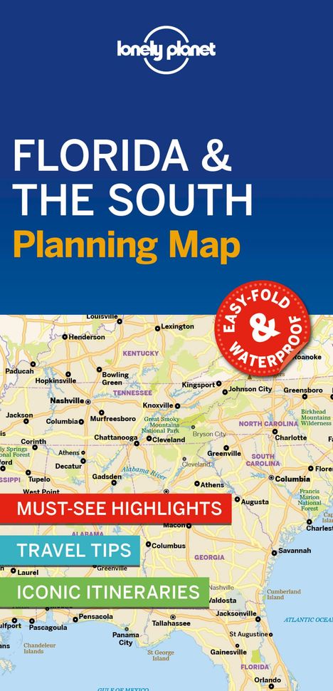 Lonely Planet: Lonely Planet Florida &amp; the South Planning Map, Karten