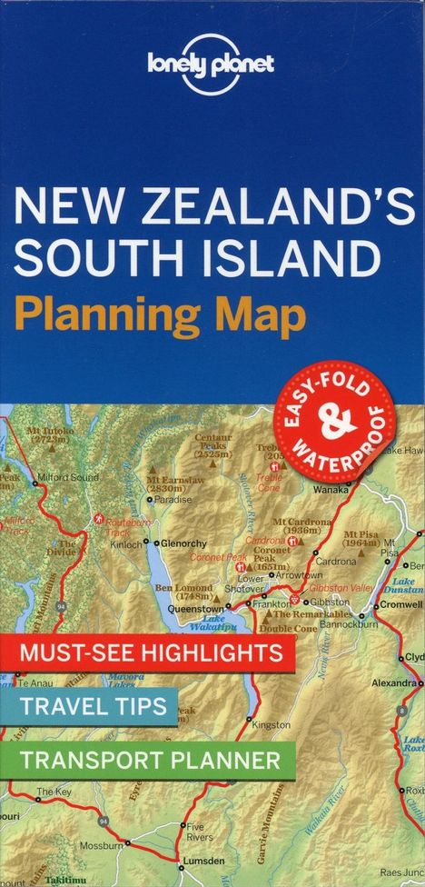 Lonely Planet: Lonely Planet New Zealand's South Island Planning Map, Karten