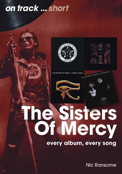 „The Sisters Of Mercy, every album, every song“. Musiker im roten Licht mit Sonnenbrille und Mikrofon.