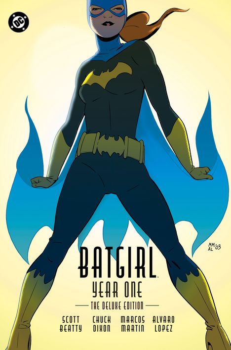 "BATGIRL YEAR ONE THE DELUXE EDITION" ist zu lesen, darunter stehen vier Namen. Eine Illustration von Batgirl in heroischer Pose.