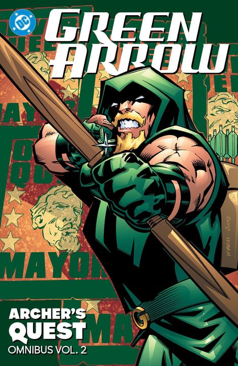 "Green Arrow", "Archer's Quest Omnibus Vol. 2". Illustration: Grüner Bogenschütze mit Bogen, muskulös, grimmiger Ausdruck.