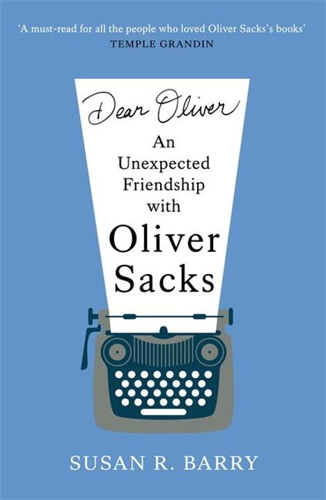 „Dear Oliver: An Unexpected Friendship with Oliver Sacks“ von Susan R. Barry. Illustration einer Schreibmaschine.