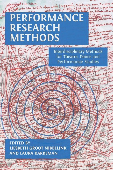 „Performance Research Methods“, Methoden für Theater, Tanz und Performance Studies. Rote handschriftliche Skizze.