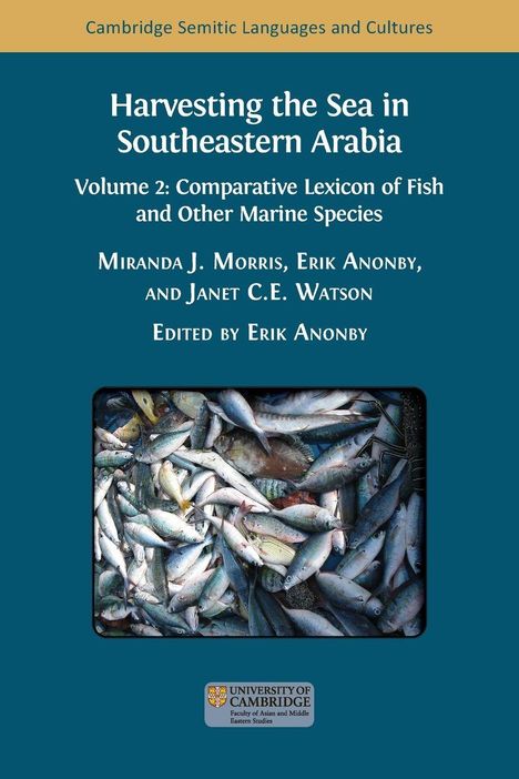 Titel: "Harvesting the Sea in Southeastern Arabia". Foto von diversen Fischen. Cambridge-Logo unten.