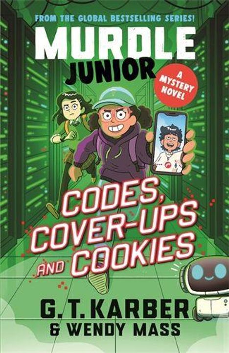Titel: "Codes, Cover-Ups and Cookies". Illustration von drei Charakteren in einem futuristischen Gang mit grünem Licht.