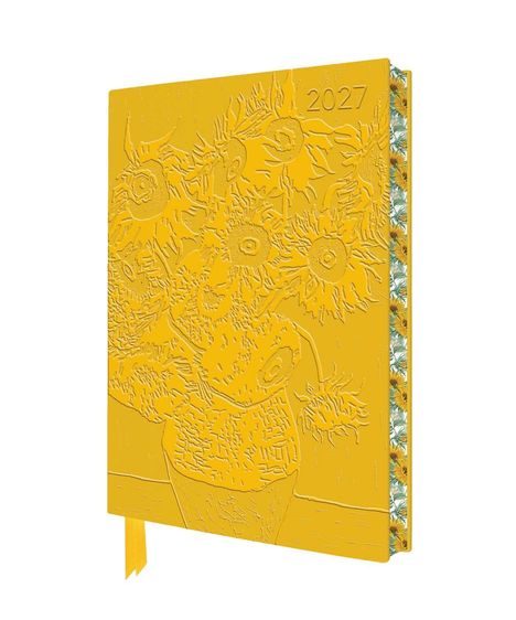 Die Zahl "2027" ist oben rechts geprägt. Es handelt sich um ein gelbes Buch mit Sonnenblumen-Abbildung.