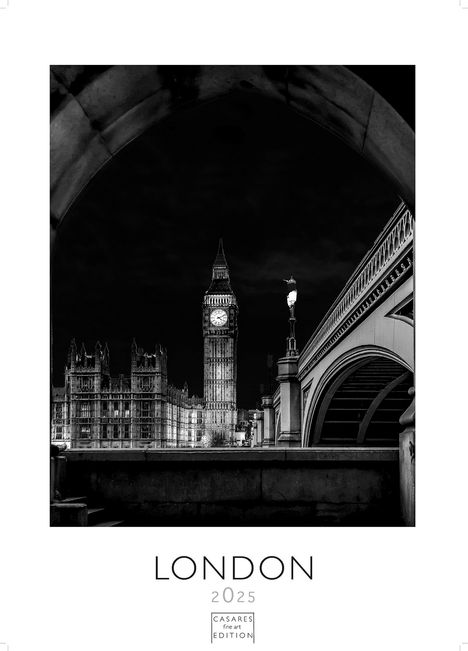 London schwarz-weiss 2025 L 59x42cm, Kalender