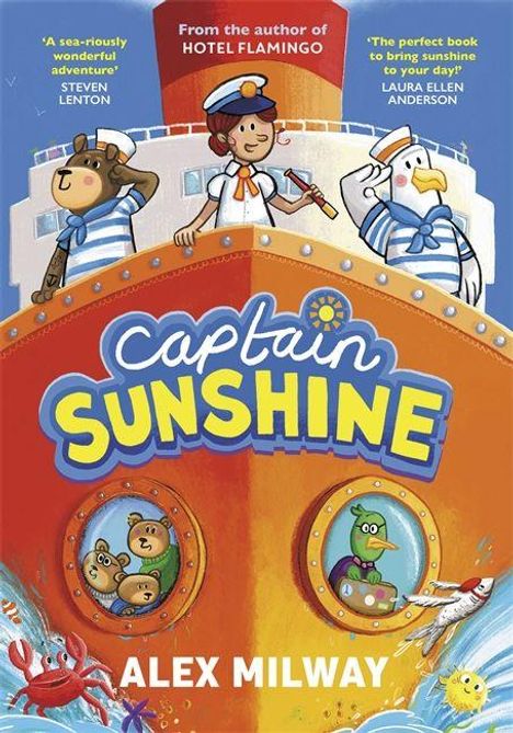 'Captain Sunshine', Alex Milway. Oben Kommentare von Steven Lenton und Laura Ellen Anderson. Illustration: Tiere an Bord eines Schiffs.