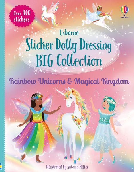 Über 400 Sticker. Usborne Sticker Dolly Dressing BIG Collection. Regenbogen Einhörner & Magisches Königreich.