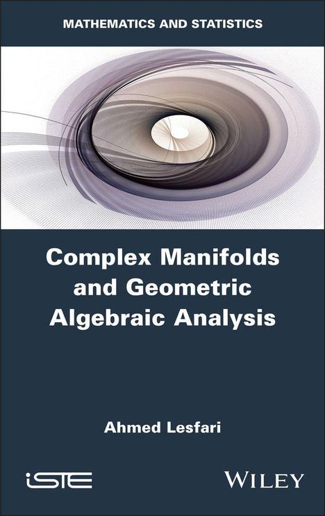 Oben: "MATHEMATICS AND STATISTICS". Mittig: "Complex Manifolds and Geometric Algebraic Analysis". Unten: "Ahmed Lesfari". Abstraktes Design mit spiralförmigem Muster.