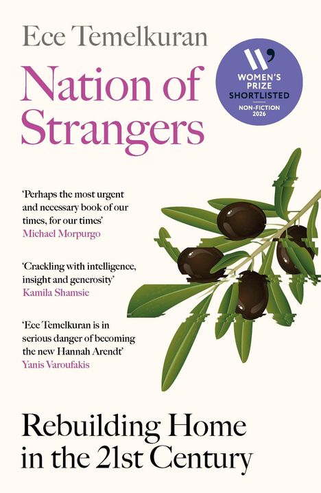 „Nation of Strangers“ von Ece Temelkuran. Preis für Non-Fiction nominiert. Olivenzweig-Illustration.