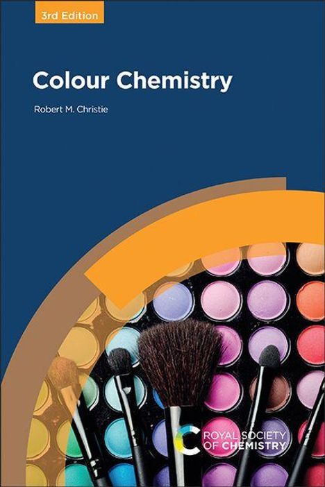 "Colour Chemistry, Robert M. Christie, 3rd Edition". Pinsel und bunte Schminkpaletten auf einem Buchcover.