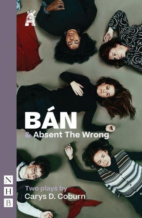 BÁN & Absent The Wrong. Fünf Personen liegen auf dem Boden. "NHB" steht in einem vertikalen Rahmen links.