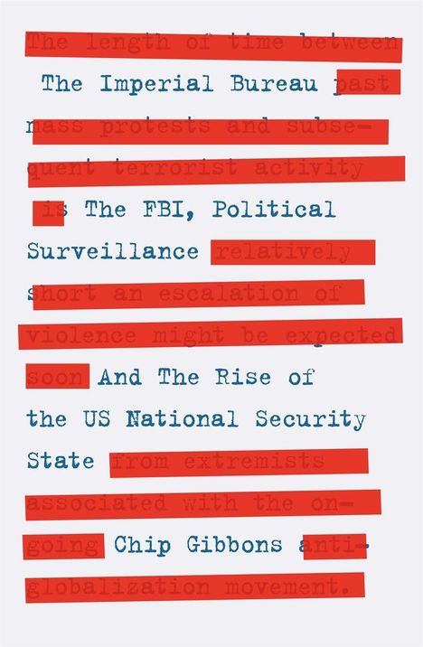 Textpassagen eines Dokuments sind mit roten Balken zensiert, darunter: The FBI, Imperial Bureau und Chip Gibbons.