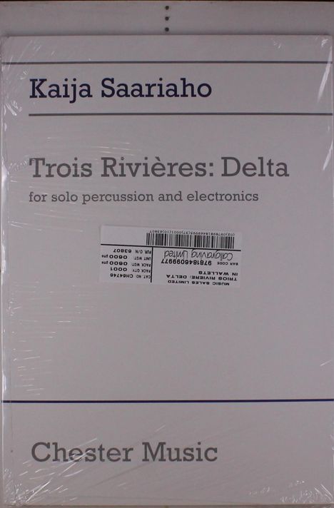 Kaija Saariaho: Trois Rivieres Delta (Solo Percussion), Noten