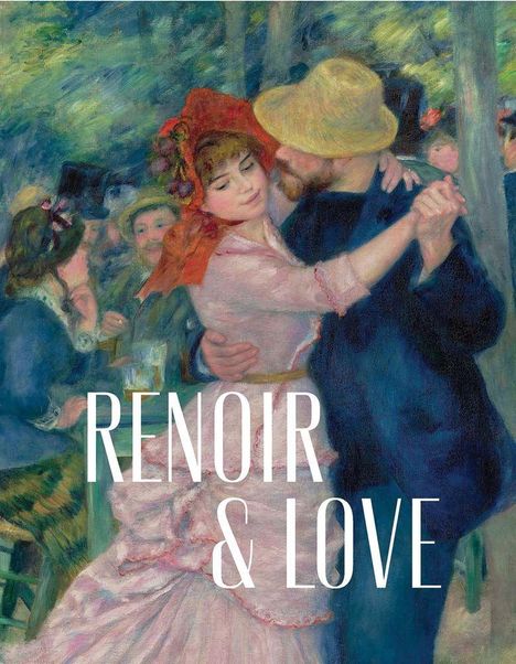 Eine Illustration zeigt einen tanzenden Mann und eine Frau, umgeben von Menschen. Text: "RENOIR & LOVE".