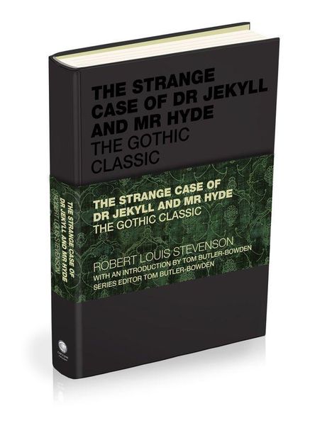 Buchtitel: "The Strange Case of Dr Jekyll and Mr Hyde: The Gothic Classic" von Robert Louis Stevenson. Schwarzes Cover.