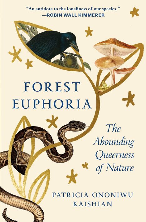 "Forest Euphoria" zeigt Naturillustrationen: einen Vogel, Pilze, eine Schlange und Blätter, begleitet von Sternsymbolen.