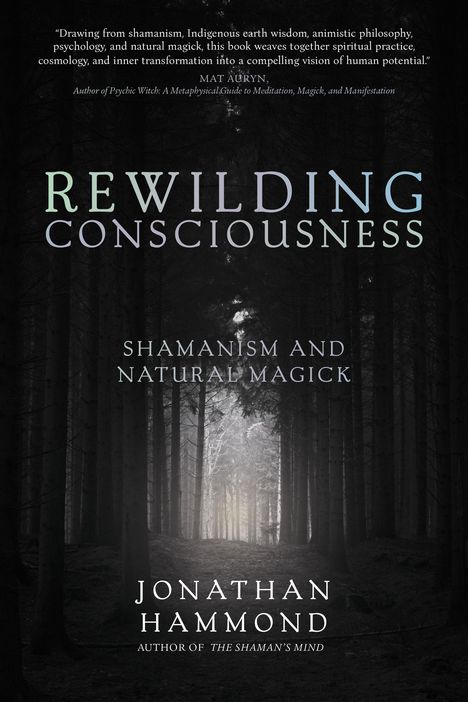 "Rewilding Consciousness: Shamanism and Natural Magick" von Jonathan Hammond, Waldweg in nebligem Wald.