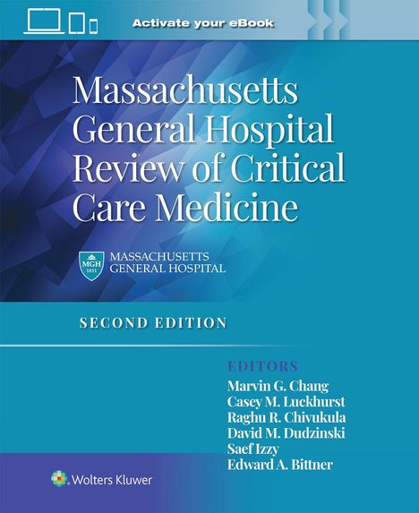 Massachusetts General Hospital Review of Critical Care Medicine, zweite Auflage. Namen der Editoren und Wolters Kluwer Logo.