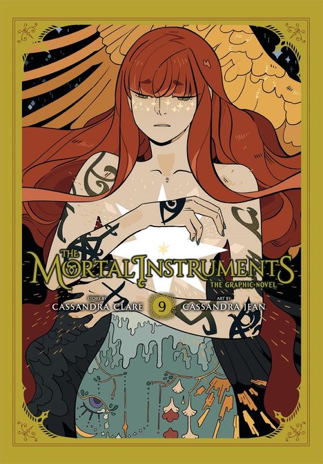 "The Mortal Instruments: The Graphic Novel, Story by Cassandra Clare, Art by Cassandra Jean, 9." Frau mit roten Haaren und Tattoos.